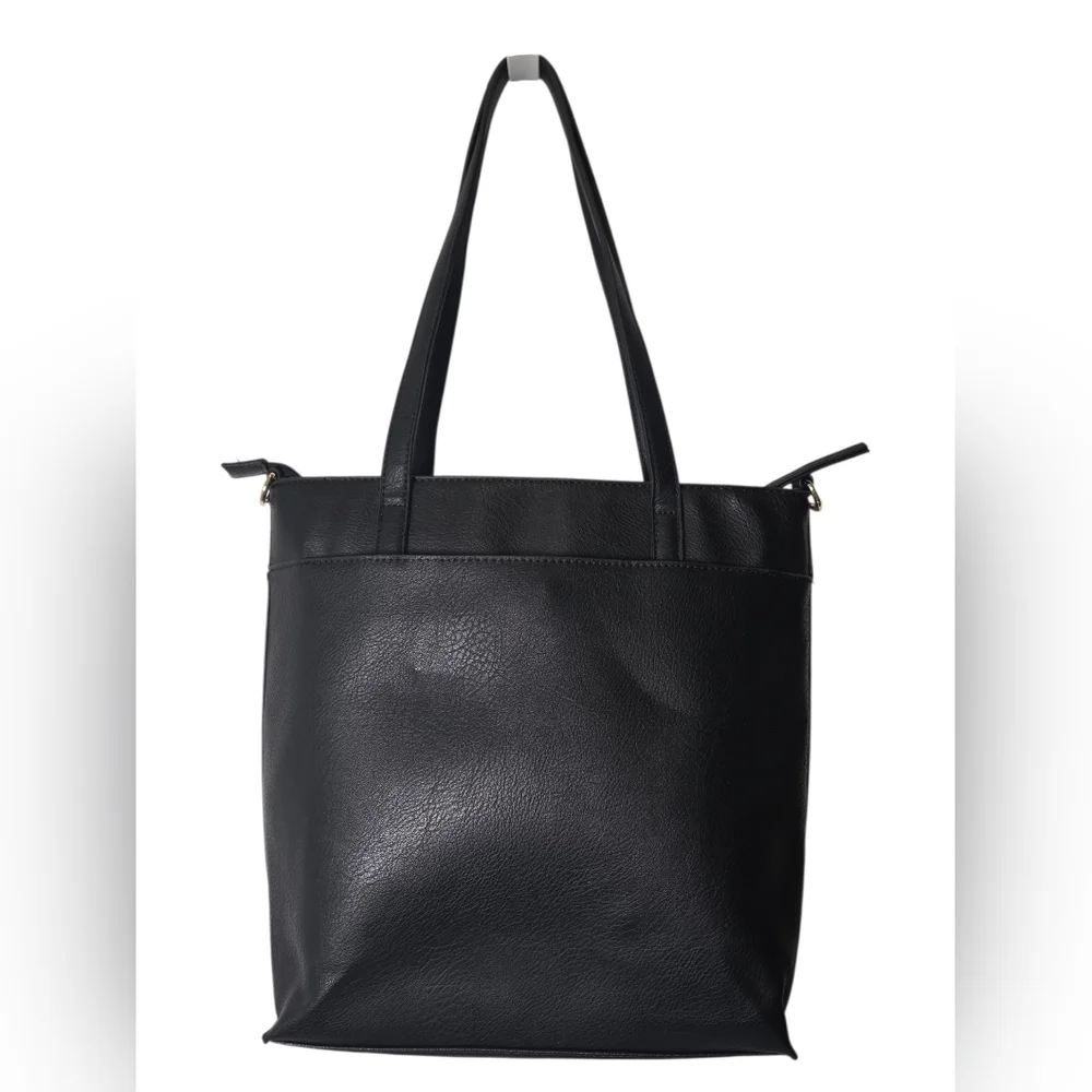 Seven Days Marbled Vegan Leather Tote Bag w/ Leopard Print Interior